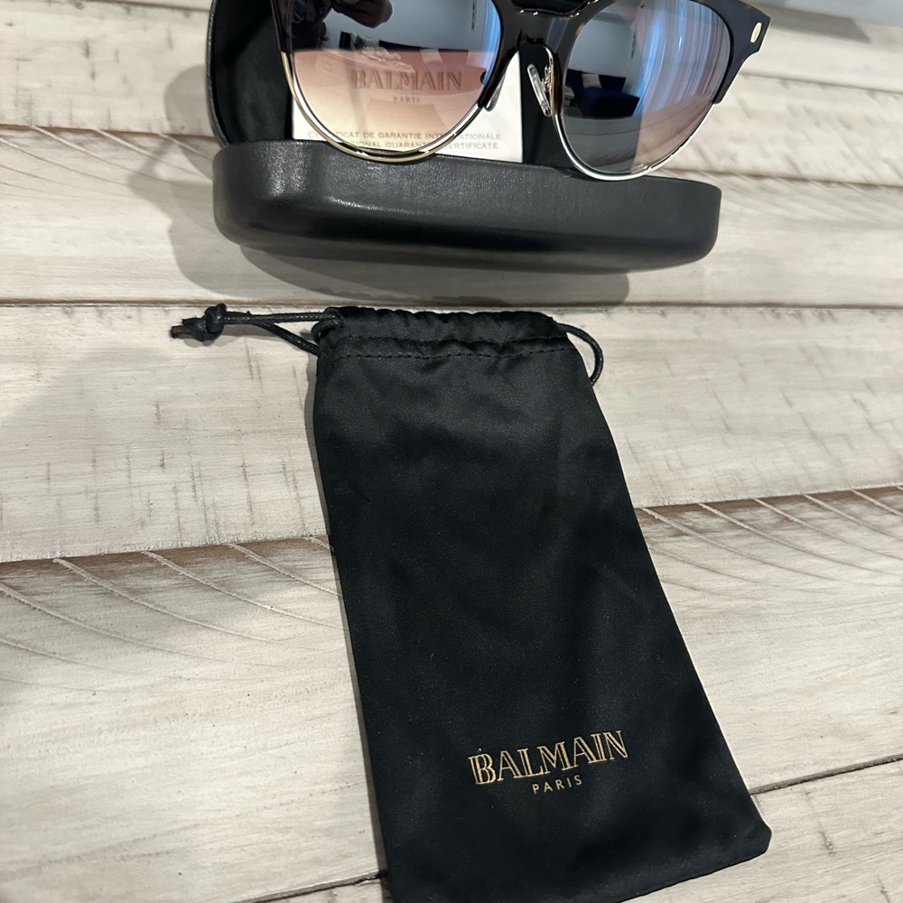 Balmain Black and Gold Sunglasses